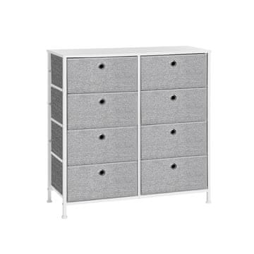 Songmics Komoda 8 tkaninskih ladica 30x80x815 cm siva
