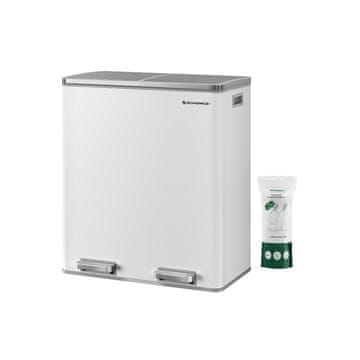 Songmics Kanta za smeće sustav za razdvajanje otpada 586x32x65 cm bijela