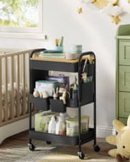 Songmics Kuhinjski kolica 306x443x742 cm Crna