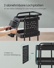 Songmics Kuhinjski kolica 323x494x739 cm Crna