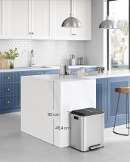 Songmics Kuhinjski kantu za smeće s 2 pretinca za recikliranje 417x332x494 cm srebrni