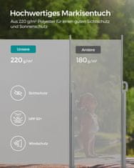 Songmics Podnožje za bočni nosač tende 200x400 cm sivo