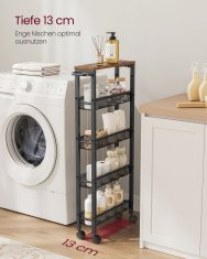 Songmics Pokretni kolica 5 razina 13x45.4x99.6 cm smeđa