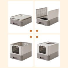 Songmics Kutija za pijesak za mačke 425x543x378 cm Bež Siva