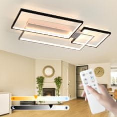 Nikcorp LED stropna svjetiljka moderna geometrijska 90x50 cm, 68W, 8160 lm, prigušiva, s daljinskim upravljačem, crna/bijela