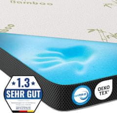 Nikcorp Nadmadrac 140x200 cm Bambusova pjena, Topper debljine 7 cm, tvrdoća H2/H3, ortopedska zaštitna podloga s navlakom