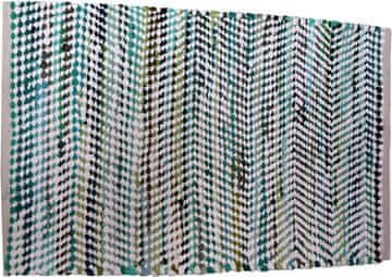 Nikcorp Pravokutni tepih od prirodne jute ručno tkani 60x90 cm bijelo-zeleni, mekani rustikalni tepih za dnevni boravak ili hodnik