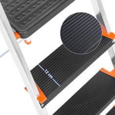 Songmics Stalak sa 3 stepenice 42x56x122 cm Srebrni