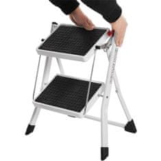 Songmics Stepenice s 2 stepenice 50x3.5x55.5 cm Bijele boje