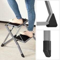 Songmics Dvostepena ljestve 2 stepenice 50x3.5x55.5 cm Siva