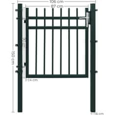 Songmics Vrtna vrata 106x100 cm Siva
