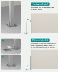 Songmics Bočni tend 200x350 cm Siva