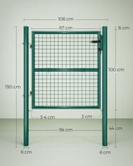 Songmics Vrtna vrata 106x6x150 cm Zelena