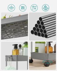 Songmics Kuhinjski kolica 22x40x88 cm Siva