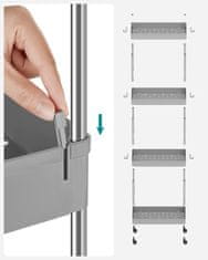 Songmics Kuhinjski kolica 22x40x88 cm Siva