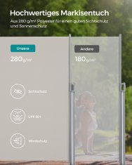 Songmics Bočni tend 160x350 cm bež