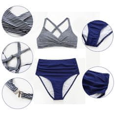 Nikcorp Ženski bikini set kupaći kostim s push-up efektom i podesivim naramenicama, dvodijelni, plava boja, veličina XXL