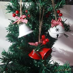 Nikcorp Božićni ukrasi za bor zvončića u setu od 8 komada, miješane boje (crvena, zlatna, srebrna i zelena), dva dizajna, 4.5-5 cm