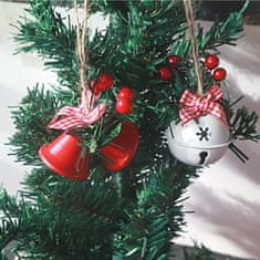 Nikcorp Božićni ukrasi za bor zvončića u setu od 8 komada, miješane boje (crvena, zlatna, srebrna i zelena), dva dizajna, 4.5-5 cm