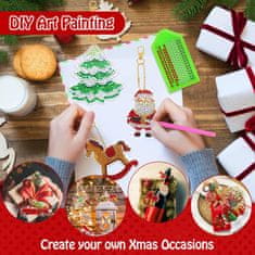 Nikcorp Božićni ukrasi Diamond Painting set za izradu 12 komada, kreativni DIY set za dijamantni vez sa šarenim kristalićima