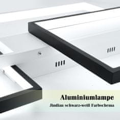 Nikcorp LED stropna svjetiljka moderna geometrijska 90x50 cm, 68W, 8160 lm, prigušiva, s daljinskim upravljačem, crna/bijela