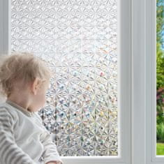 Nikcorp 3D Prozorska folija za privatnost, mat efekt dijamanta, statička zaštita od UV zračenja i sunca, 90 x 300 cm