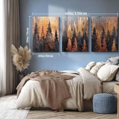 Nikcorp Zidna slika na platnu, set 3 komada, 50x70 cm, drveni okvir, motiv apstraktna šuma, HD tisak, moderna dekoracija za zid