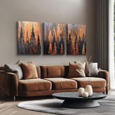 Nikcorp Zidna slika na platnu, set 3 komada, 50x70 cm, drveni okvir, motiv apstraktna šuma, HD tisak, moderna dekoracija za zid