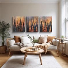 Nikcorp Zidna slika na platnu, set 3 komada, 50x70 cm, drveni okvir, motiv apstraktna šuma, HD tisak, moderna dekoracija za zid