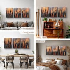 Nikcorp Zidna slika na platnu, set 3 komada, 50x70 cm, drveni okvir, motiv apstraktna šuma, HD tisak, moderna dekoracija za zid