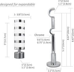 Nikcorp Dvostruka karniša teleskopska 70-120 cm, promjer 25/28 mm, srebrna metalna karniša s galvaniziranim premazom, nosivost 25 kg