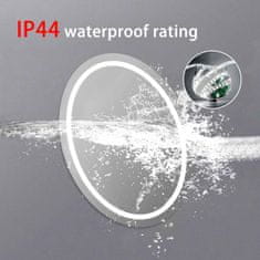 Nikcorp Kupaonsko ogledalo s LED rasvjetom 70x90 cm, ovalno, funkcija odmagljivanja, podesiva boja svjetla i zatamnjenje