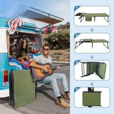 Nikcorp Sklopiva vrtna ležaljka za plažu s termo torbom i jastukom, podesiva u 5 položaja, čelična konstrukcija, nosivost 120 kg, zelena