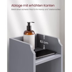 Songmics Ormarić za WC 20x18x80 cm Sivi