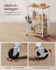 Songmics Kuhinjska polica na kotačima 40x60x89 cm smeđa