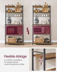 Songmics Kuhinjska polica 40x80x170 cm smeđa