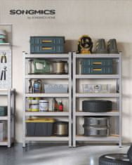 Songmics Polica s 5 polica 150x75x30 cm srebrna