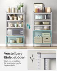 Songmics Polica s 5 polica 150x75x30 cm srebrna