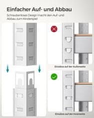 Songmics Polica s 5 polica 150x75x30 cm srebrna
