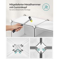 Songmics Polica za cipele 10 pregrada 32x165x125 cm Bijela