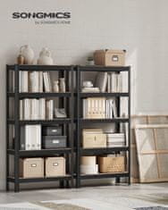 Songmics Polica s 5 polica 150x75x30 cm Crna