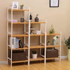 Songmics Polica 4 police 45x315x111 cm prirodna bijela