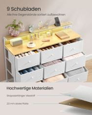 Songmics Ormarić za pohranu s 9 ladica 335x114x84 cm bijeli