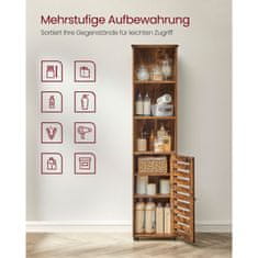 Songmics Kupaonska ormarić 40x30x167 cm smeđa