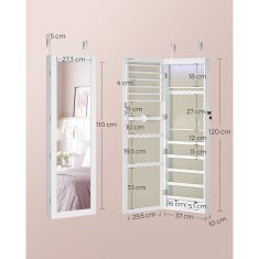 Songmics Zidni ormar za nakit crni