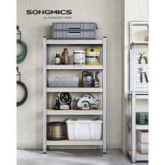 Songmics Polica s 5 polica 150x75x30 cm srebrna