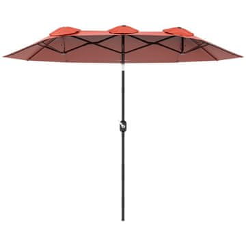 Homestar Dvostruki vrtni suncobran 295x152x222 cm crvene boje