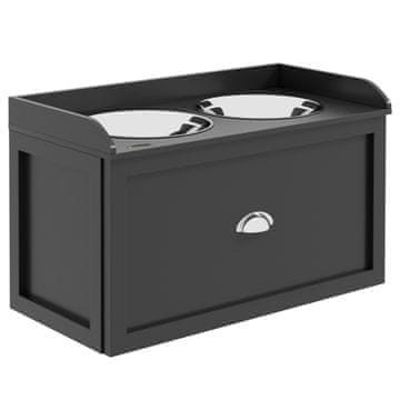 Homestar Stanica za hranjenje pasa 2 zdjele 60x30x36 cm Crna i Srebrna