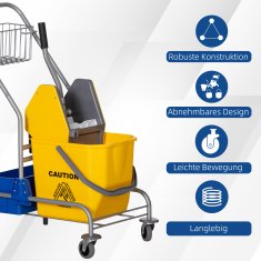 Homestar Kolica za čišćenje 72x49.5x95 cm Žuta