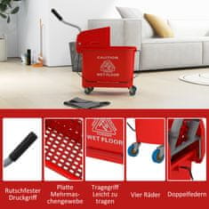 Homestar Kanta za mop s cjedilom 60x27x705 cm Crvena